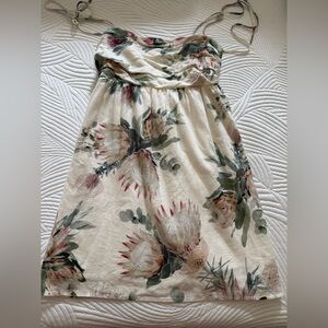 Express Floral Cream and Green Sundress